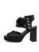 Ribbon Bow Lace-Up Chunky Heel Sandals