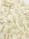 Yellow 1960s Floral Puff Sleeves V-Neck Dress