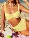 1950s Strap Floral Textured Solid Bikini Set