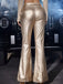1970s Metallic High-Waist Flared Pants