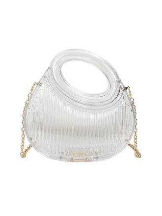Metallic Top-Handle Chain Crossbody Bag
