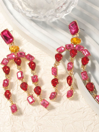 Vintage Crystal Cascade Diamond Earrings