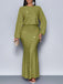 1930s Glitter Ruched Lantern Sleeve Knit Fishtail Dress