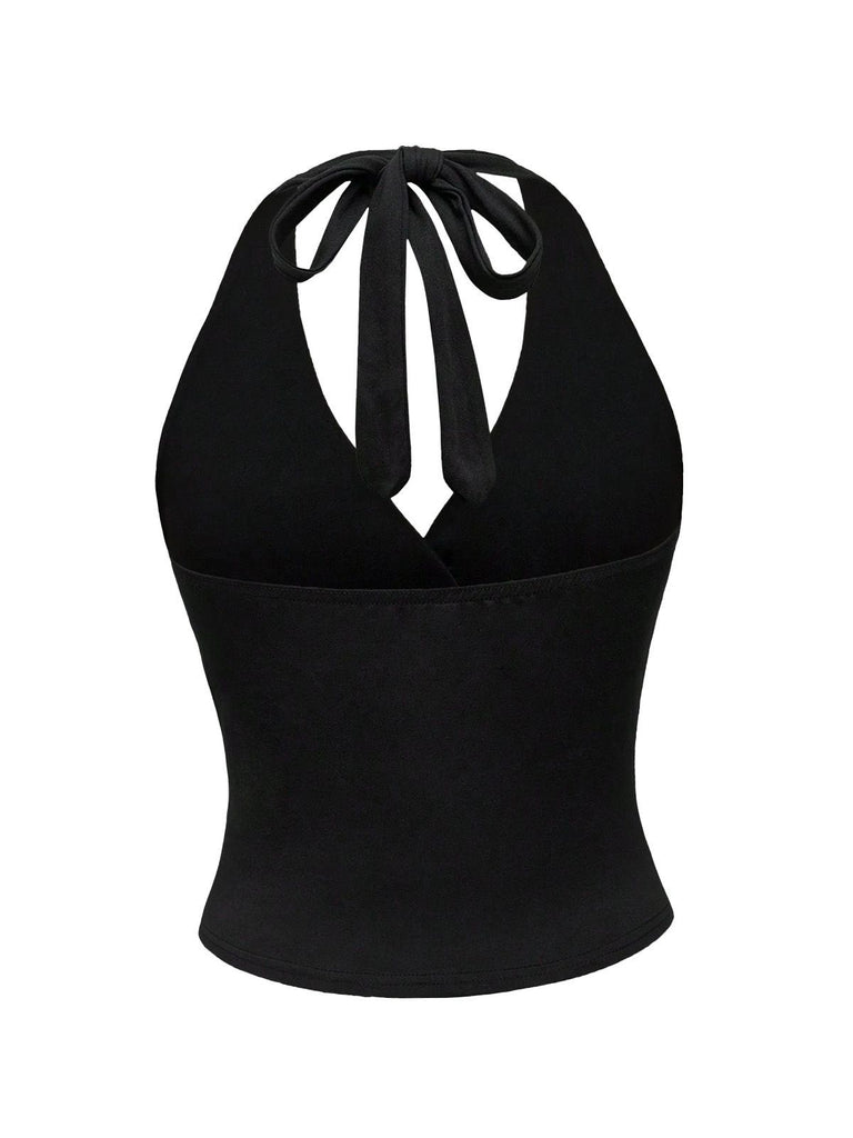 1980s Leopard Print Halter Neck Wrap Top