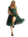 1950s Solid Multi-Layered Ruffle Tulle Dress