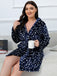 [Plus Size] 1950s Winter Print Plush Hooded Robe