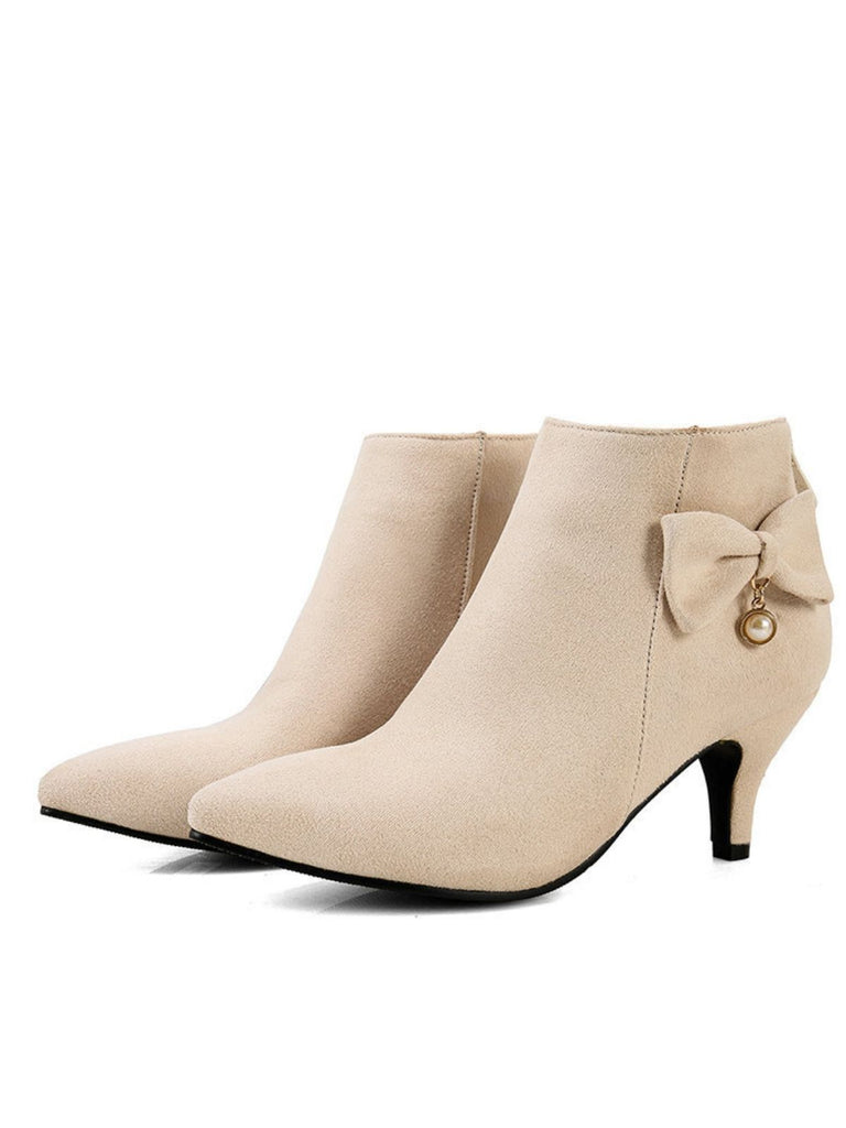 Stiletto Heel Pointed Suede Ankle High Heels
