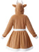1960s Christmas Reindeer Hooded Coral Fleece Dress
