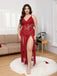 [Plus Size] 1930s Mesh Lace Suspenders Slit Nightgown