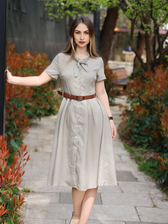 Brown 1940s Small Windowpane Plaid Dress