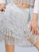 1920s Fringe Solid Elastic Waist Skirt