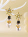 Christmas Rhinestone Snowflake Pearl Hat Snowman Stud Earrings