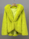 1930s Faux Fur Hooded Lapel Solid Coat
