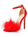 Feather Suede Strap High Heels