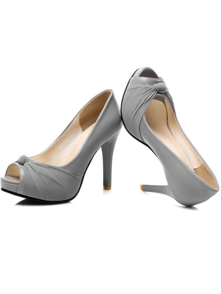 Peep Toe Knot Stiletto High Heels