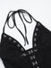 Black 1930s Halter Lace Bell-Bottom Jumpsuit