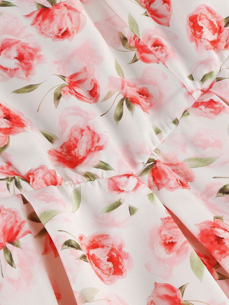 1950s Vintage Floral Swing Dress