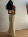 2PCS Yellow 1930s Spaghetti Straps Bow Top & Skirt