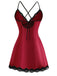 1960s Spaghetti Strap Satin Lace Nightgown