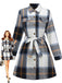 Multicolor 1960s Plaid Belted Shirt Dress