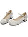 Floral Jacquard Pearl Mary Jane High Heels