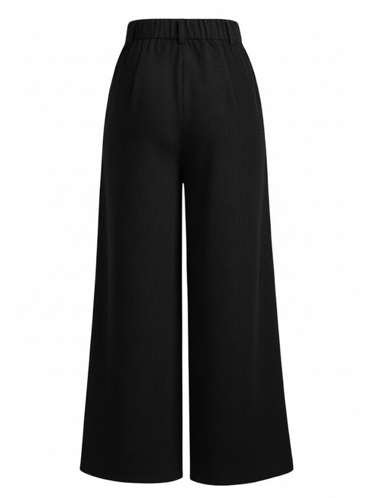 1960s Corduroy High Waist Wide-Leg Pants