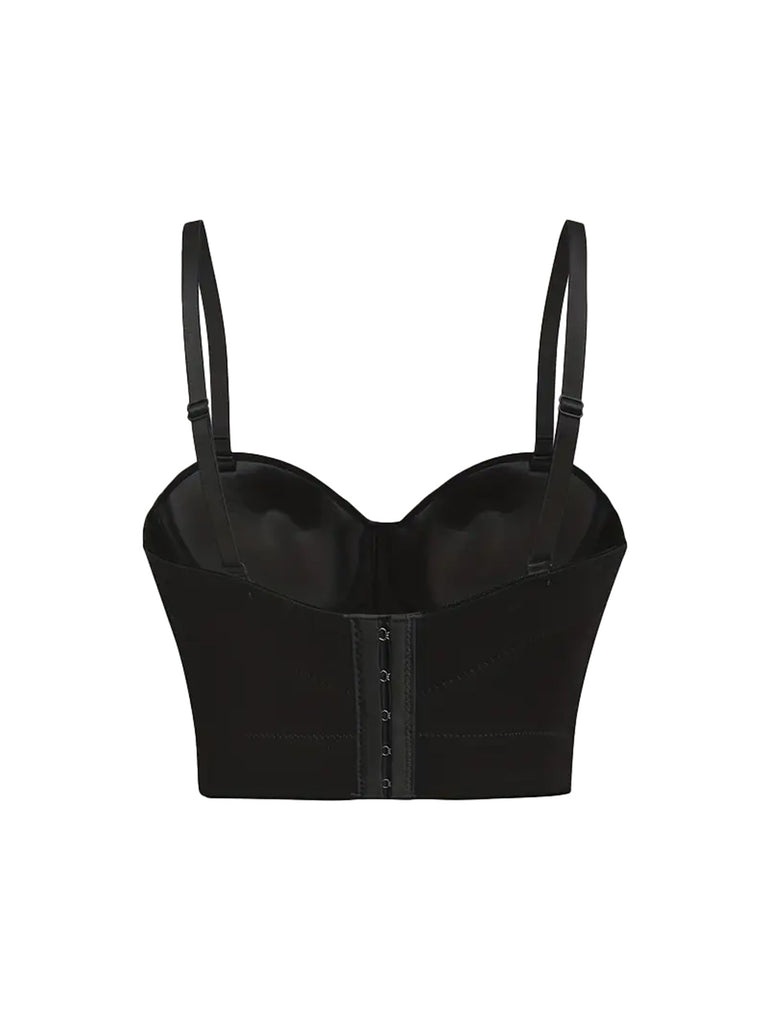1970s Slip Crystal Cropped Bustier Top