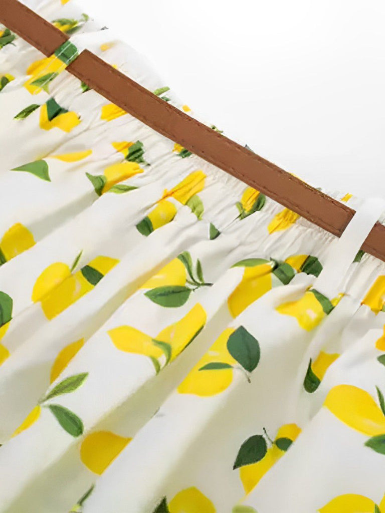 1960s Lemon Umbrella Belt Skirt