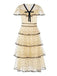 1950s Polka Dots Bow Mesh Tiered Dress