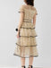 1950s Polka Dots Bow Mesh Tiered Dress