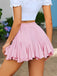 1980s Chiffon Ruffles Solid Mini Skirt