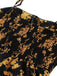 [Plus Size] Orange 1940s Ditsy Floral Spaghetti Strap Lace-Up Dress