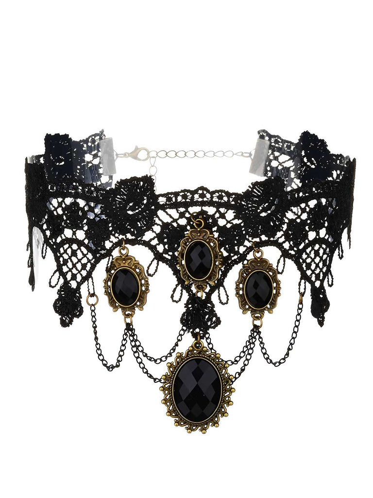Vintage Lace Crystal Gothic Jewelry Set