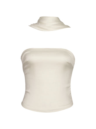 1960s Solid Satin Halter Neck Tube Top