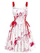 1950s Halloween Blood Splatter Graffiti Slip Dress