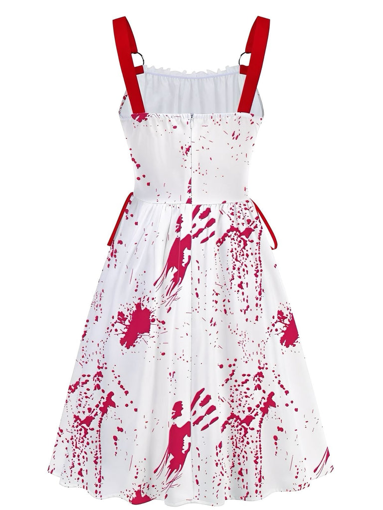 1950s Halloween Blood Splatter Graffiti Slip Dress