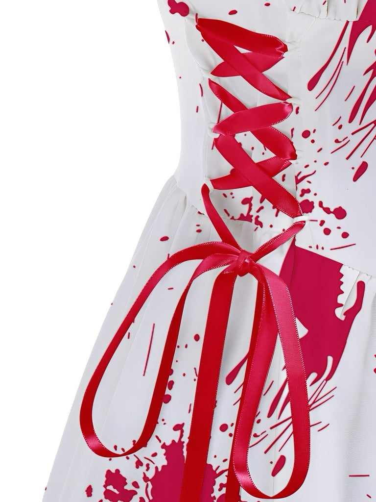 1950s Halloween Blood Splatter Graffiti Slip Dress
