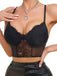 Black 1950s Knitted Mesh Lace Wireless Camisole Top