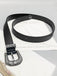 Black Solid  PU Leather Metallic Buckle Belt