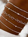 5PCS Silver Heart-Shaped Bracelet