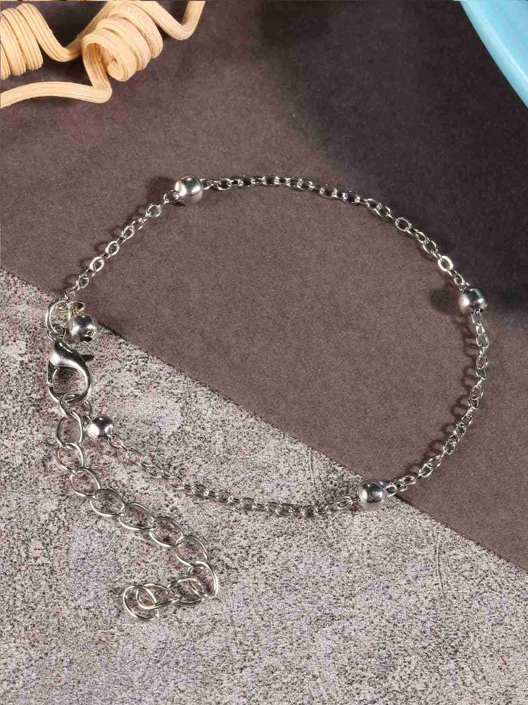 5PCS Silver Heart-Shaped Bracelet