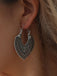 Silver Boho Hook Dangle Filigree Metal Earrings