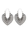 Silver Boho Hook Dangle Filigree Metal Earrings