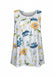 [Plus Size] White 1960s Round Neck Floral Babydoll Tank Top