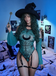 1980s Whimsigoth Celestial Print Cold-Shoulder Lingerie Set