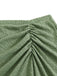 Green 1970s Boho Ruched Solid Cover-Up