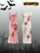 Pink 1930s Halloween Blood Fishtail Dress