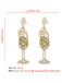 Champagne Glass Pearl Gem Earrings