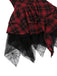 Red 1970s Spiderweb Mesh Tartan Strapless Dress