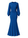 1930s Glitter Ruched Lantern Sleeve Knit Fishtail Dress